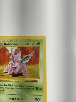 Nidorino 037/102 Base Set (Shadowless) Regular 1st Edition Pokemon Rare Vintage - Image 5