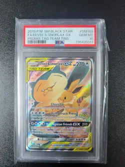 2019 POKEMON SM BLACK STAR PROMO #SM169 FULL ART/EEVEE & SNORLAX GX PSA 10 - Image 1