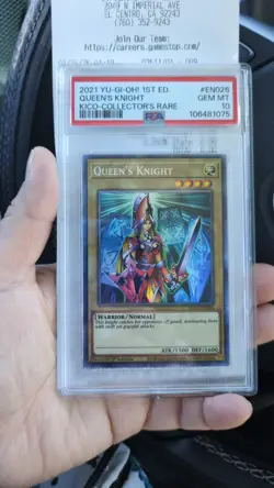 2021 YU-GI-OH! KING'S COURT 1ST ED-COLLECTOR'S RARE #EN026 QUEEN'S KNIGHT PSA 10 - Image 1