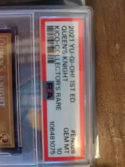 2021 YU-GI-OH! KING'S COURT 1ST ED-COLLECTOR'S RARE #EN026 QUEEN'S KNIGHT PSA 10 - Image 3