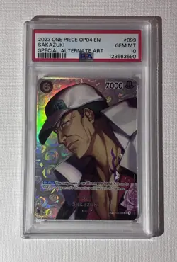 Sakazuki (SP) OP02-099 English Kingdoms of Intrigue Foil PSA 10 One Piece TCG AA - Image 3