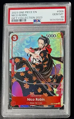 PSA 10 One Piece ST01-008 C - Nico Robin - EN - Foil - Gift Collection - Graded - Image 1
