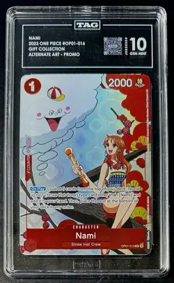 TAG 10 One Piece OP01-016 R - Nami - Alt Art Promo - EN - Foil -Gift Collection - Image 1