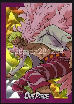 DONQUIXOTE DOFLAMINGO CROMO 77 CARD ONE PIECE 25 ANIVERSARIO 2024 PANIN PARALLEL - Image 1