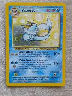 Pokemon Vaporeon 12/64 Jungle Holo Card - Image 1
