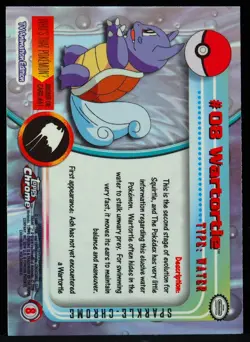 Wartortle #08 NM- Sparkle Topps Chrome Card - Image 3