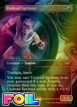 x1 Undead Sprinter DSK Duskmourn MTG 350 FOIL RARE BORDERLESS M/NM 1x - Image 1