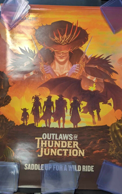 MAGIC THE GATHERING MTG OUTLAWS THUNDER JUNCTION PROMO LGS POSTER 18" x 24" RARE - Image 1