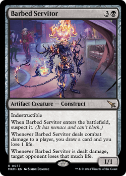 x4 Barbed Servitor MKM MTG 77 RARE M/NM 4x - Image 1