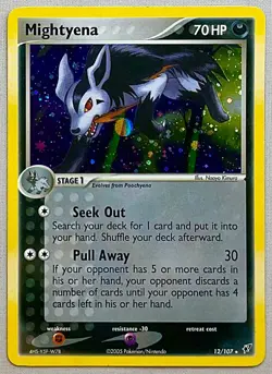 Pokemon Mightyena #12/107 Holo Rare - 2005 EX Deoxys - NM to MT Condition! - Image 1