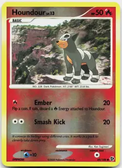 Houndour 69/106 Common Great Encounters Pokemon Reverse Holo Lightly Played - Image 1