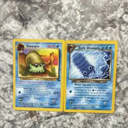 Pokemon TCG Fossil Omanyte 52/64 Team Rocket Dark Omanyte 71/105 Lot - Wizards - Image 1