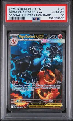 Pokemon Mega Charizard X ex 125/094 Phantasmal Flames PSA 10 Rare Holo 2025 - Image 1