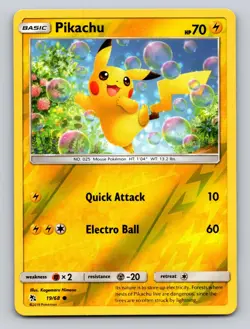 Pikachu 19/68 Common Hidden Fates Pokemon Reverse Holo NM! - Image 1