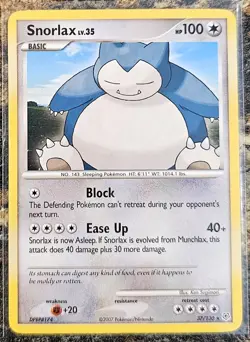 Pokemon 2007 Diamond & Pearl Snorlax 37 LP - Image 1