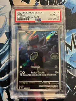 Pokemon TCG Zorua 075/064 Shrouded Fable Illustration Rare Holo Card PSA 10 - Image 1