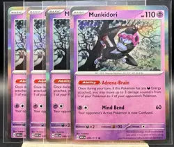 4x Munkidori 099/217 ASC 044/131 PRE Pokemon TCG NM Playset - Image 1