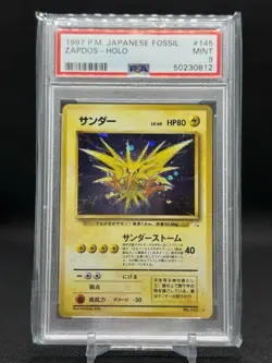 1997 Pokemon Japanese Fossil #145 Zapdos Holo PSA 9 - Image 1