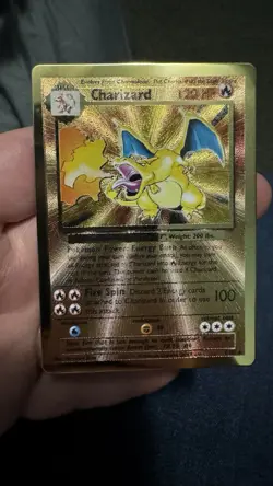 Pokemon Celebrations Gold Metal Charizard Card 4/102 Premium Collection - Image 3
