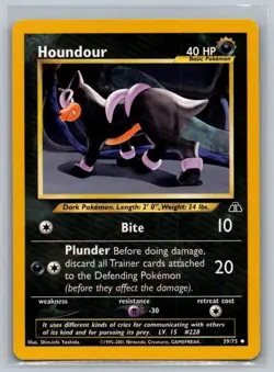 Houndour 39/75 Uncommon Neo Discovery Pokemon Unlimited Lightly Played - Image 1