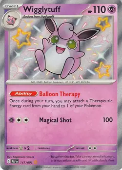 Wigglytuff 147/091 Shiny Rare Paldean Fates Pokemon Near Mint - Image 1