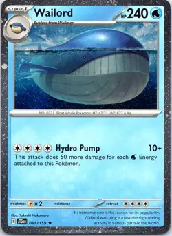 WAILORD 041/159 RARE JOURNEY TOGETHER POKEMON LP COSMOS HOLO - Image 1