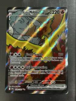 Team Rocket’s Moltres Ex 208/182 Destined Rivals Pokemon Full Art NM - Image 1