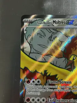 Team Rocket’s Moltres Ex 208/182 Destined Rivals Pokemon Full Art NM - Image 3