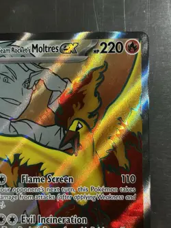 Team Rocket’s Moltres Ex 208/182 Destined Rivals Pokemon Full Art NM - Image 4
