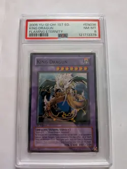 2005 YU-GI-OH! FET-FLAMING ETERNITY EN036 KING DRAGUN 1ST EDITION PSA 8 - Image 1