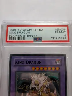 2005 YU-GI-OH! FET-FLAMING ETERNITY EN036 KING DRAGUN 1ST EDITION PSA 8 - Image 2