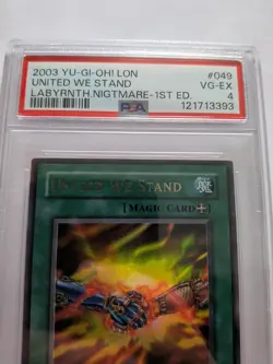 2003 YU-GI-OH! LON-LABYRINTH OF NIGHTMARE 1ST ED #049 UNITED WE STAND PSA 4 - Image 2