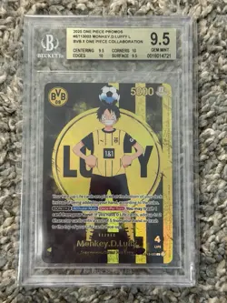 2025 ONE PIECE PROMOS BVB X ONE PIECE MATCH DAY 2025 003 MONKEY D. LUFFY BGS 9.5 - Image 1