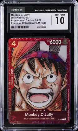 2023 ONE PIECE PREMIUM COLLECTION FILM RED MONKEY D. LUFFY CGC 10 GEM MINT - Image 1
