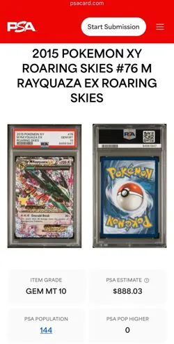 Pokemon TCG Rayquaza Ex PSA 10 Error Grade Card Full Art (Read Description) - Image 4