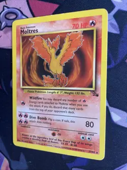 Moltres Fossil #27/62 NON-HOLO Rare MP Pokemon Card WotC - Image 3