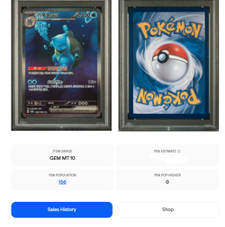 Blastoise ex SAR 202/165 sv2a Korean Pokemon card 151 PSA 10 / ONLY 156 POP - Image 3