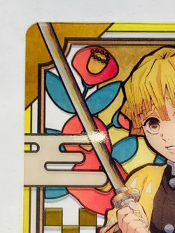 Zenitsu Demon Slayer Stained glass card Kimetsu Vrey Rare From Japan BANDAI F/S - Image 2