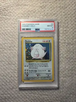Pokemon Chansey 003/102 Base Set Holo PSA 8 - Image 1