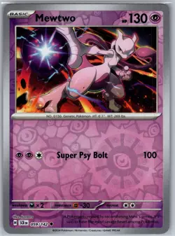 Mewtwo 59/142 Stellar Crown Uncommon Reverse Holo LP - Image 1