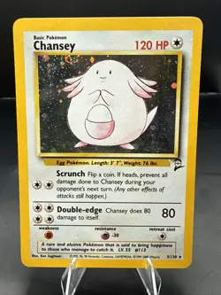 Pokemon Base Set 2 - Chansey 3/130 Rare Holofoil Holo Pokemon LP 1999-2000 - Image 2