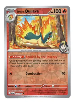 Ethan's Quilava 033/182 Common Destined Rivals Pokemon Reverse Holo Near Mint - Image 1