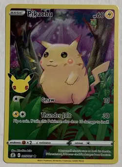 Pokemon Celebrations Pikachu 005/025 Full Art Holo Rare LP - Image 1
