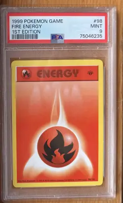 1999 Pokemon Game Fire Energy 1st Edition Mint 9 - Image 1