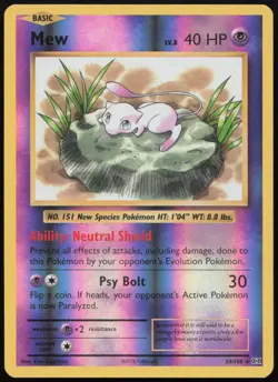 Mew 53/108 LP Evolutions Rare Reverse Holo Pokemon - Image 1