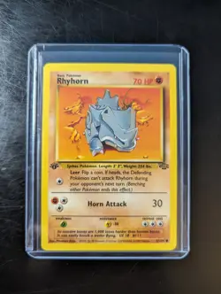 1st Edition Pokemon TCG Rhyhorn Jungle 61/64 Regular Common - Image 1