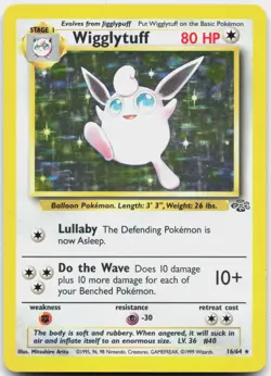 Wigglytuff 16/64 Holo Rare Jungle Pokemon Moderately Played - Image 1
