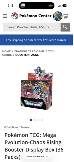 Pokemon Choas Rising Booster Box (PRE-ORDER) - Image 2