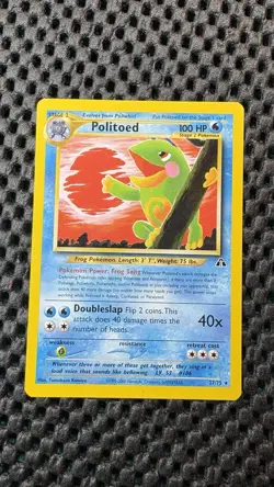 LP Unlimited Politoed 27/75 Rare Neo Discovery Pokemon Tomokazu Komiya - Image 2