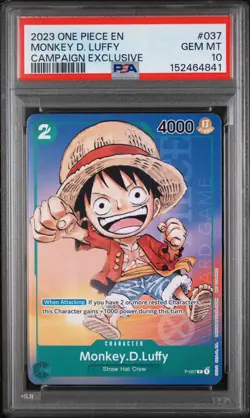 2023 One Piece Promos Monkey D. Luffy Campaign Exclusive 037 PSA 10 - Image 1